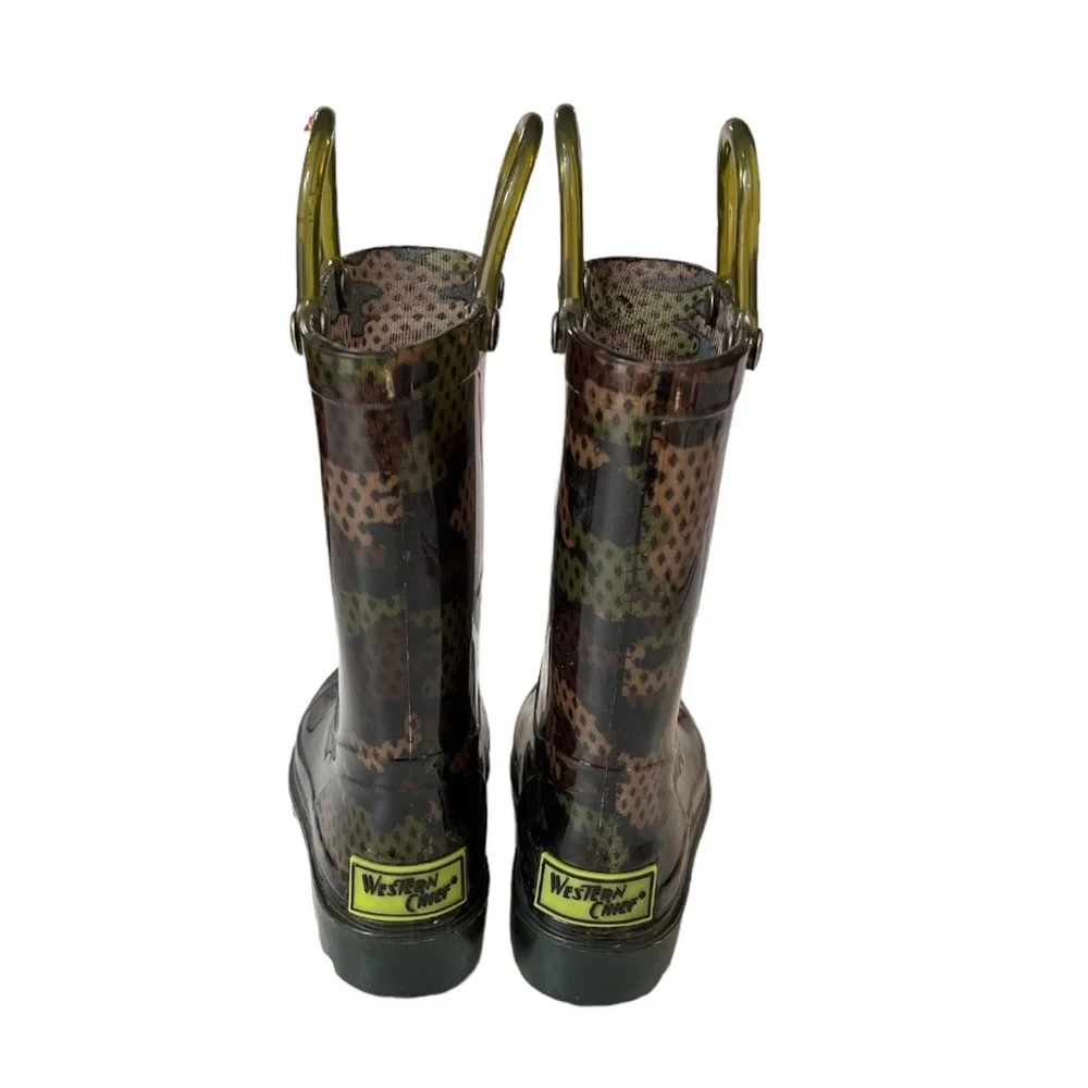 Western Chief Woodland Camo Light Up Rain Boots Green Size 5/6
